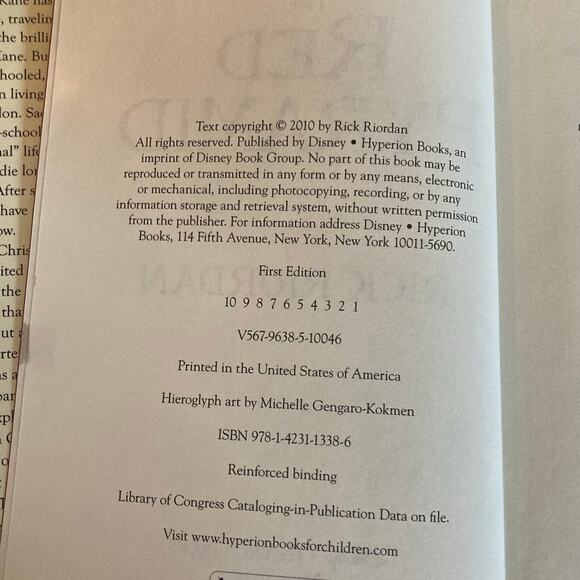 Red Pyramid by Rick Riordan | Kane Chronicles | 2010 | First Edition - Picture 3 of 4